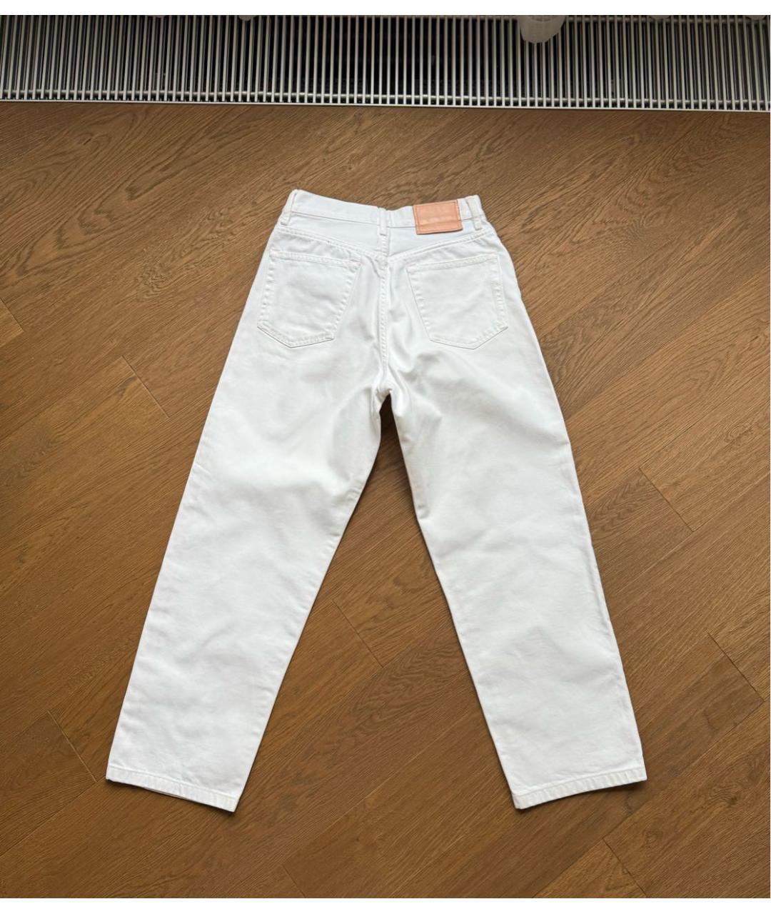 ACNE STUDIOS Белые хлопковые прямые джинсы, фото 2