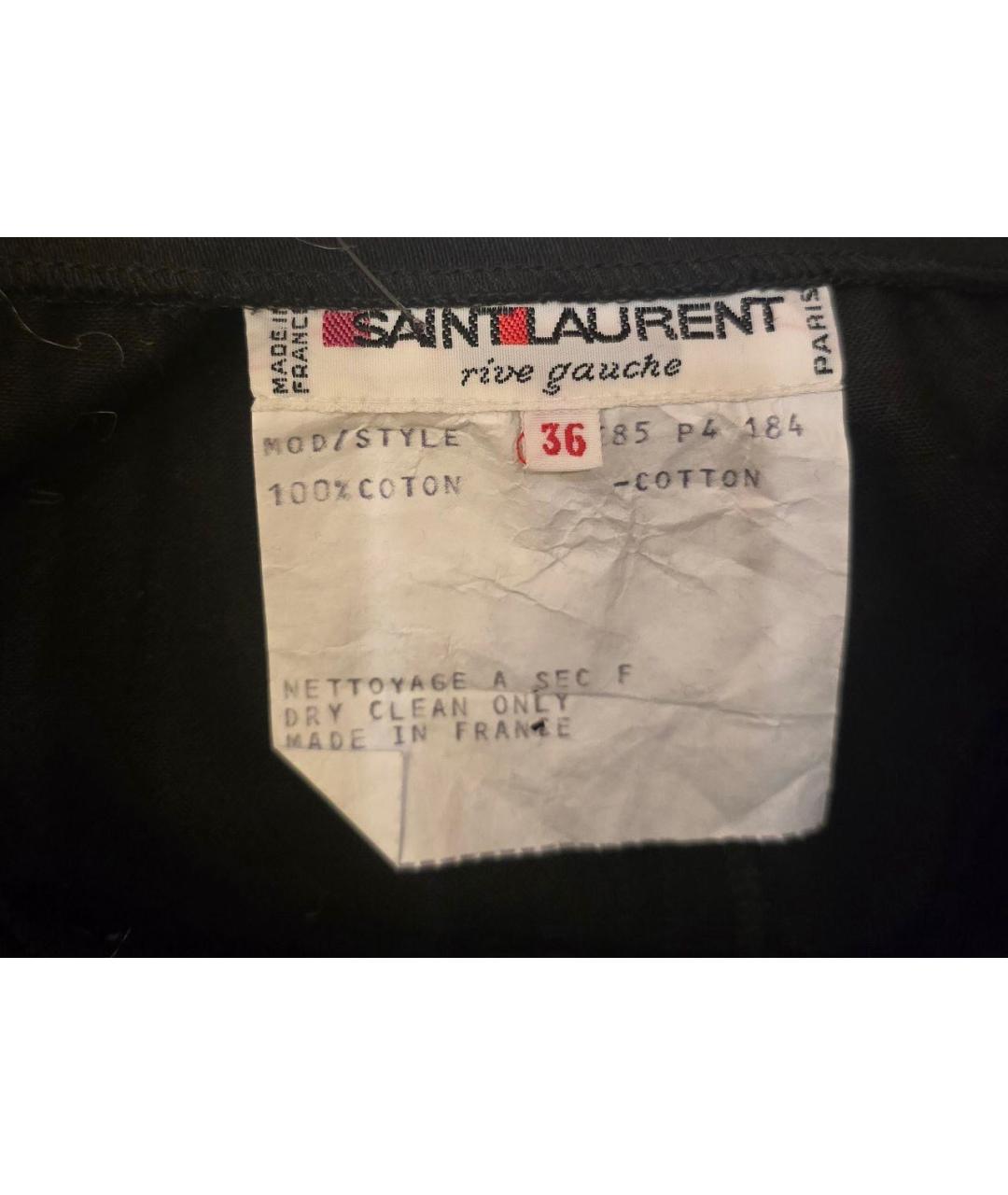 SAINT LAURENT Черная хлопковая юбка миди, фото 8