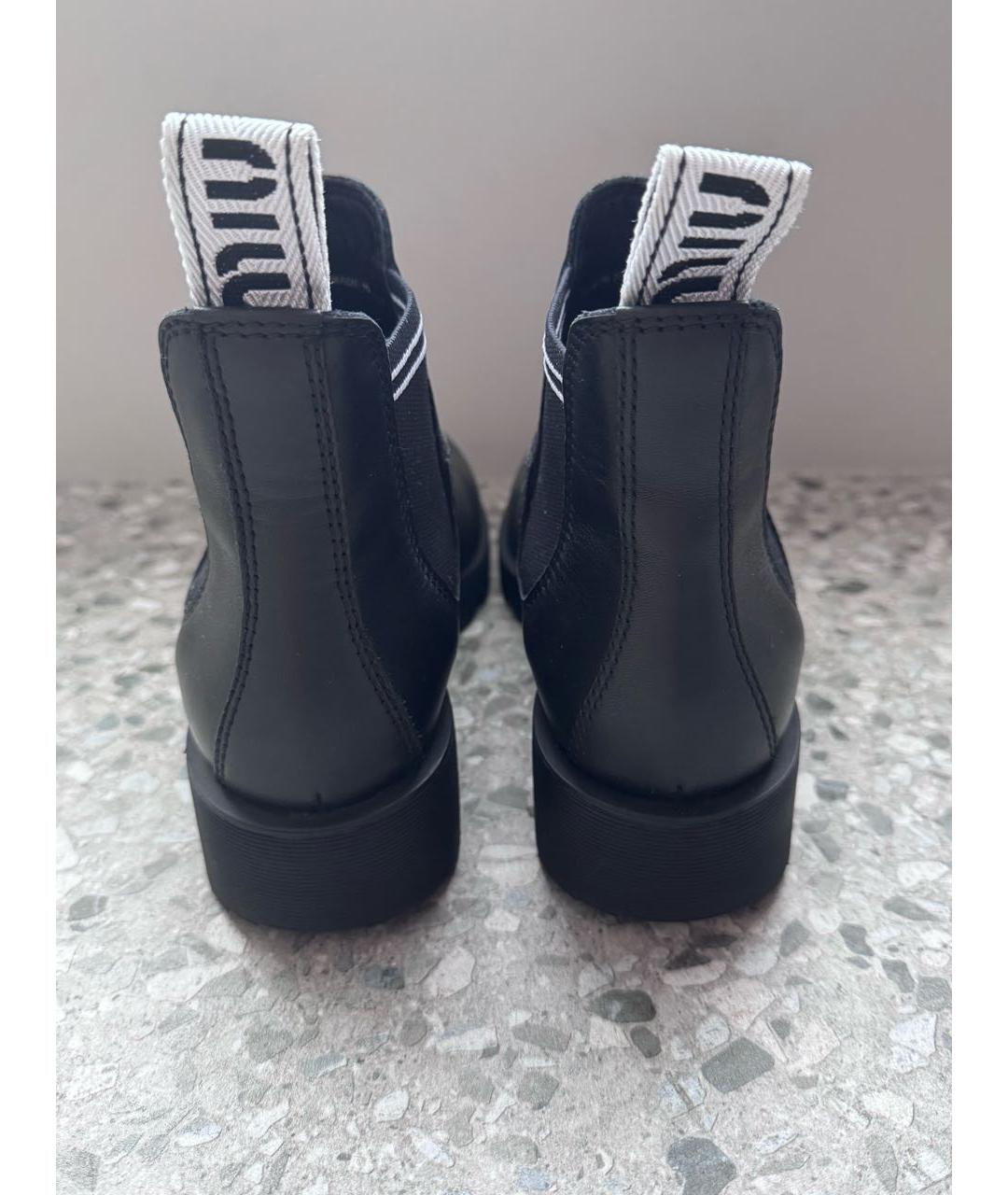 MIU MIU Черные кожаные ботинки, фото 4