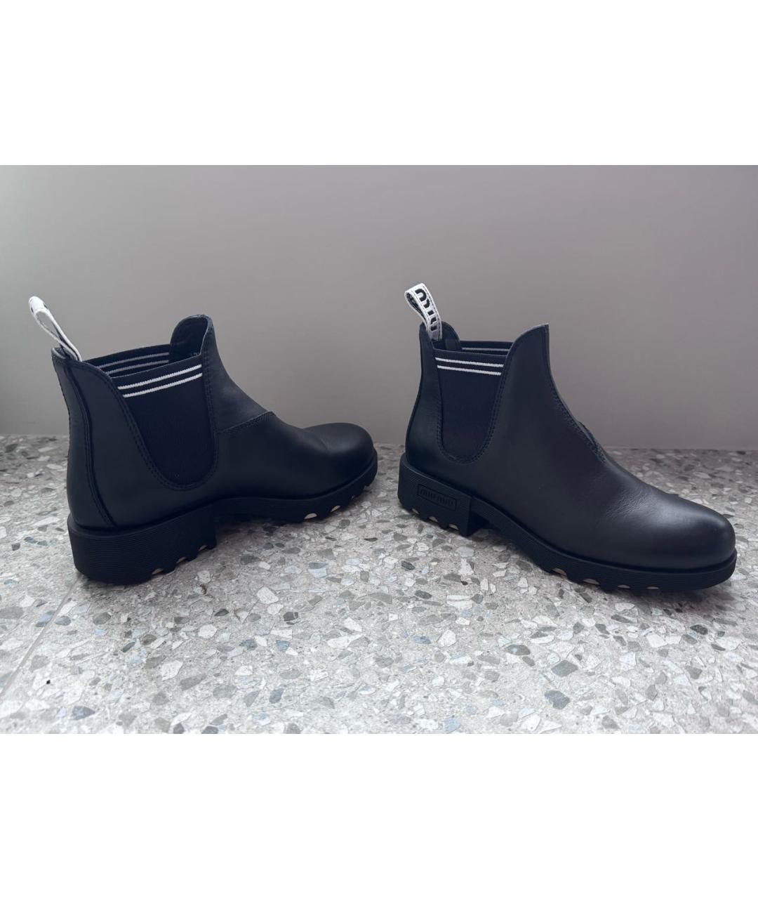 MIU MIU Черные кожаные ботинки, фото 5