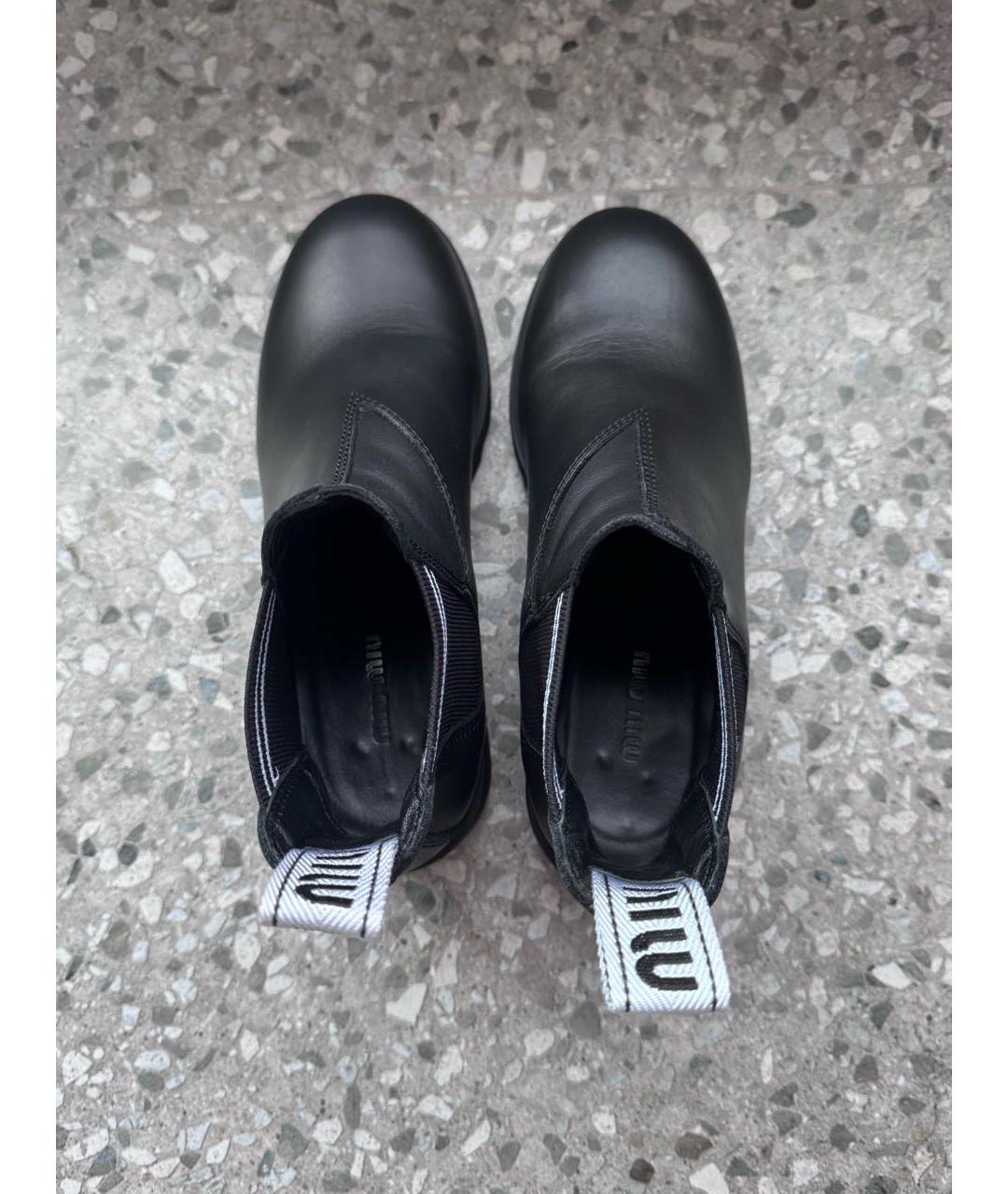 MIU MIU Черные кожаные ботинки, фото 3