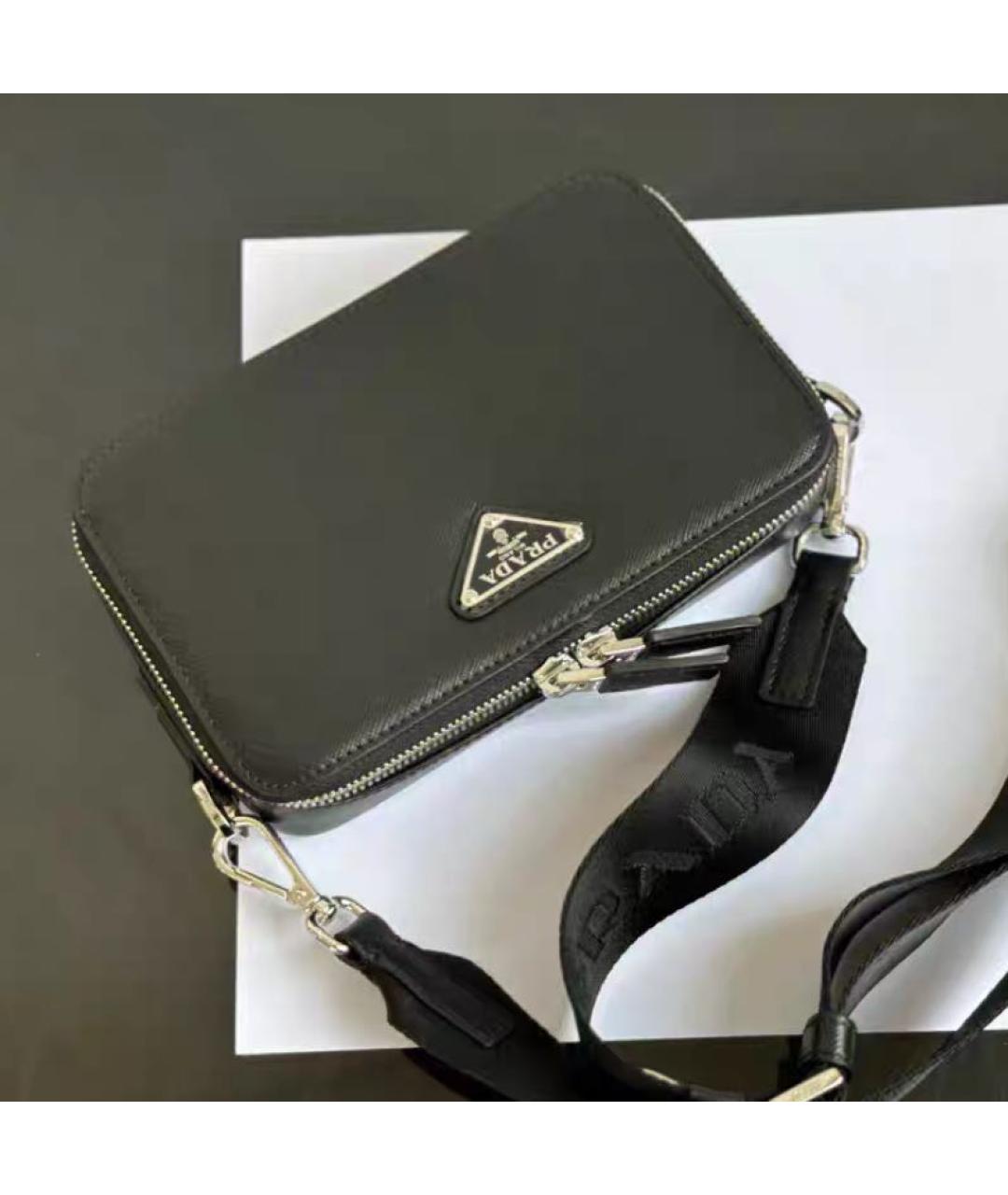 PRADA Черная тканевая сумка на плечо, фото 4