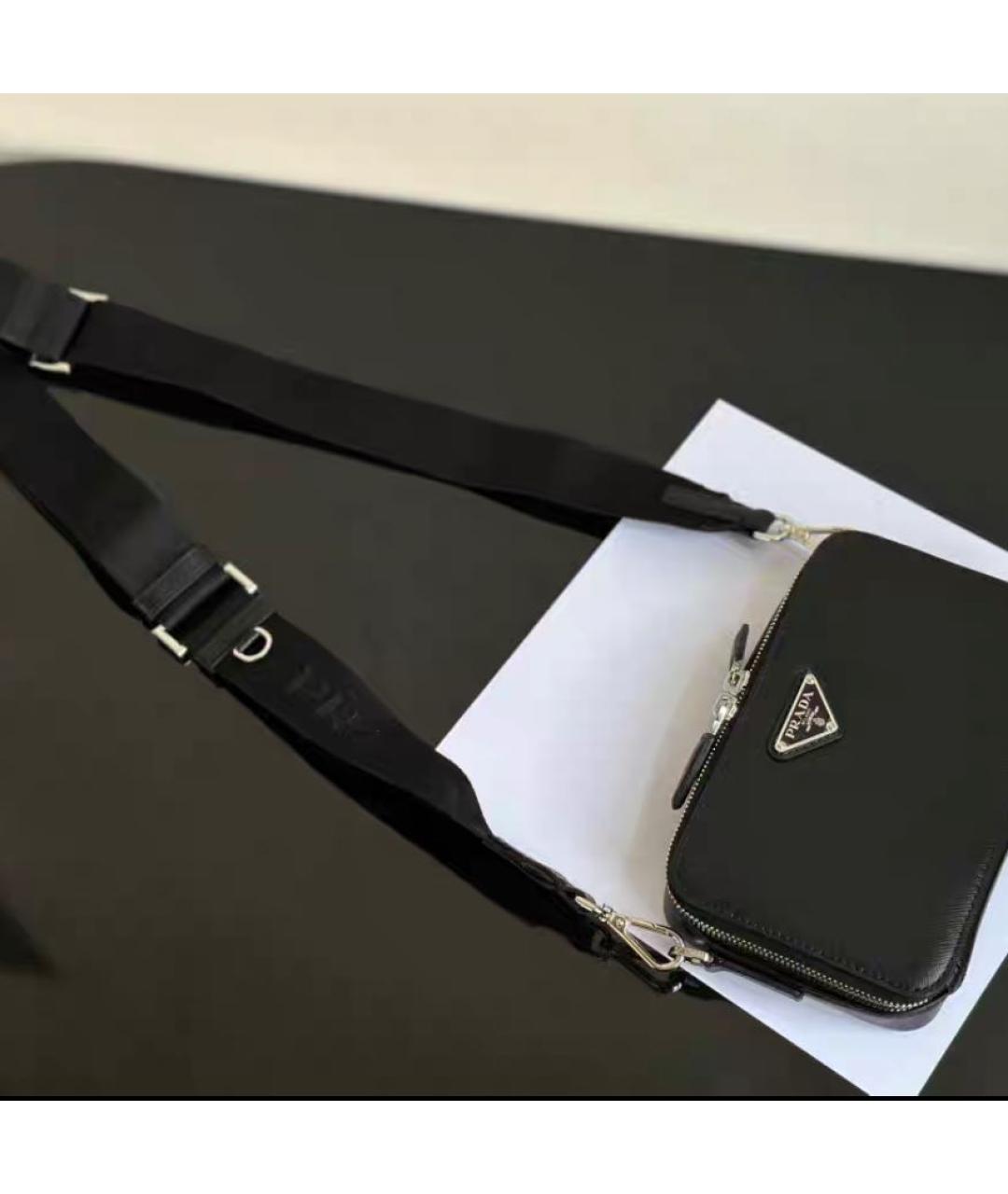 PRADA Черная тканевая сумка на плечо, фото 2