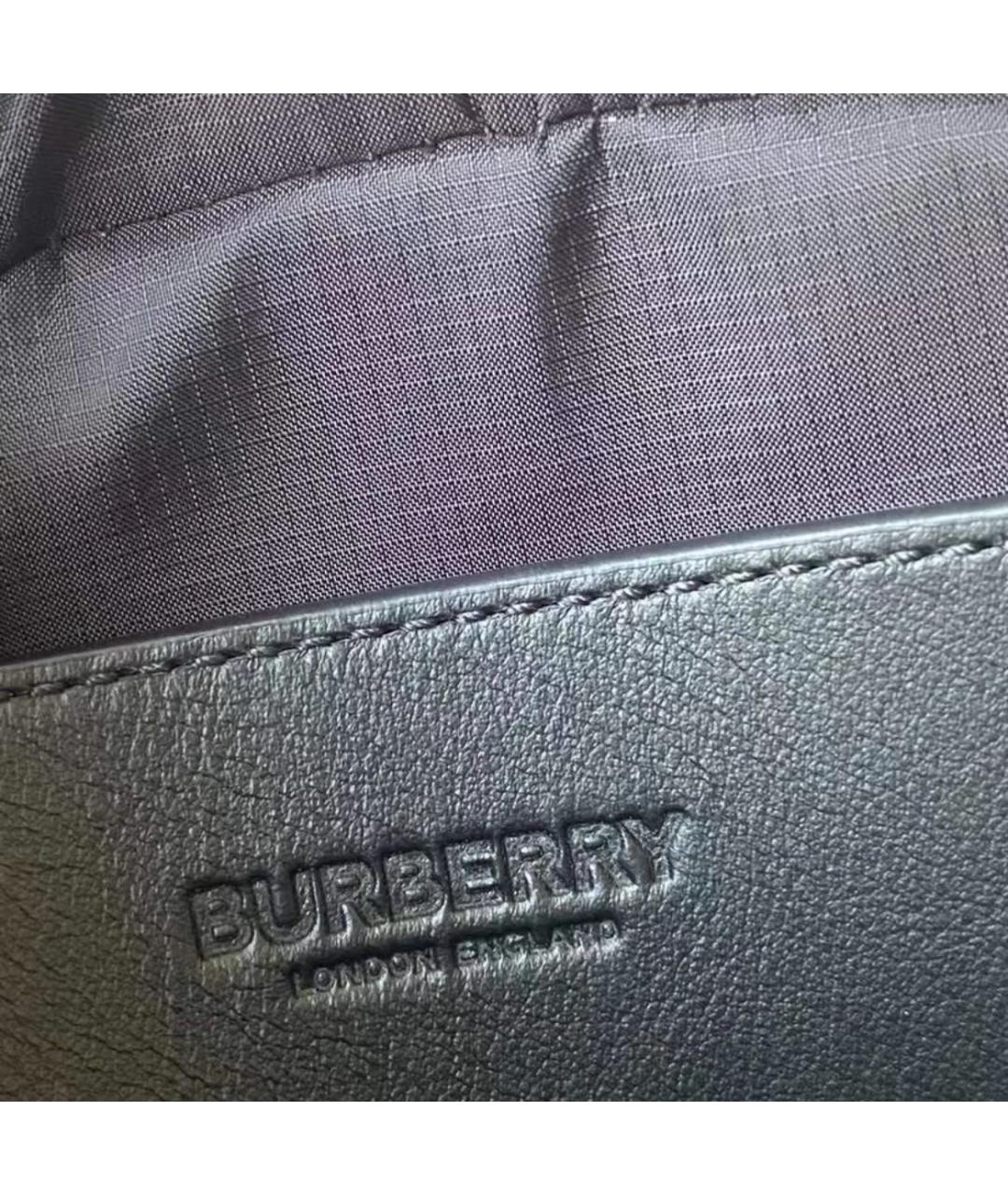 BURBERRY Черная кожаная сумка на плечо, фото 5
