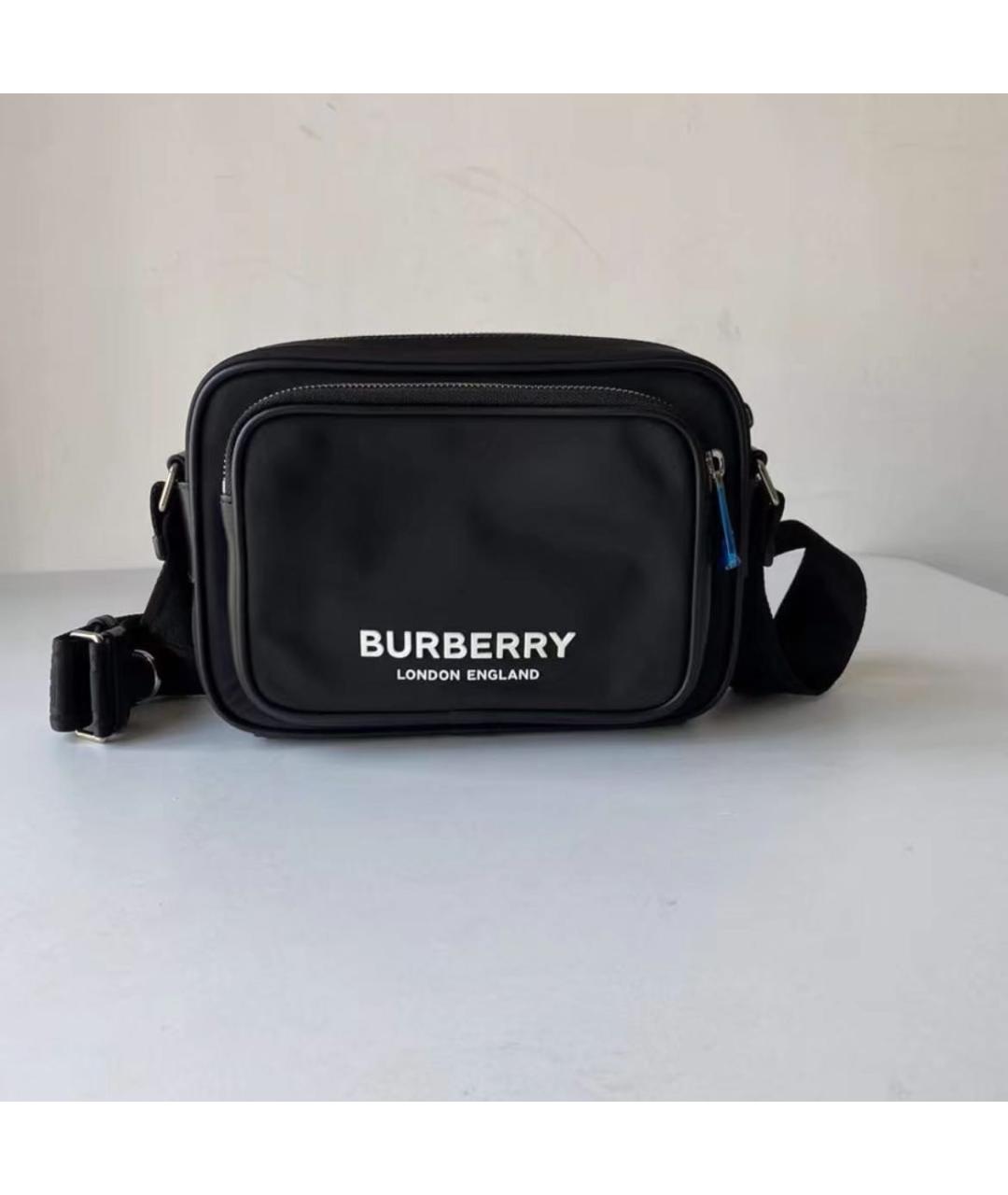 BURBERRY Черная кожаная сумка на плечо, фото 2