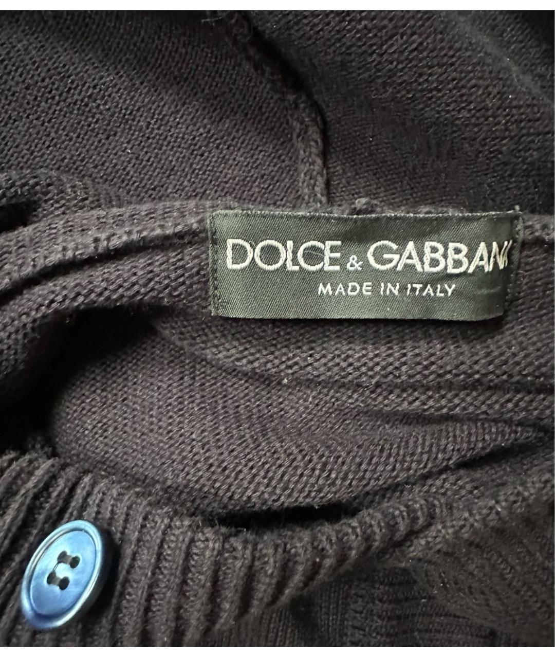 DOLCE&GABBANA Темно-синий хлопковый кардиган, фото 3