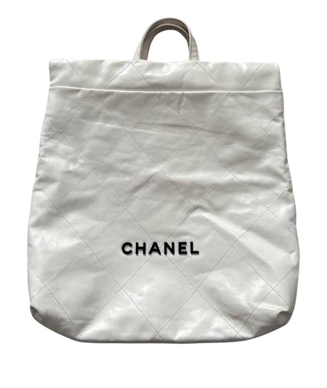 CHANEL Белая кожаная сумка тоут, фото 1