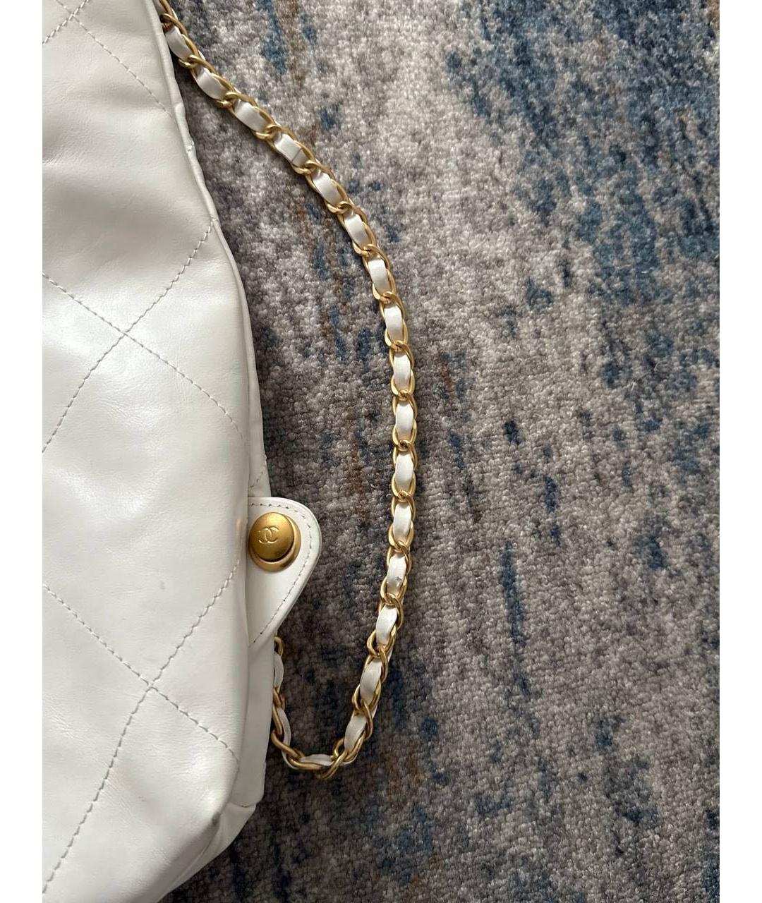 CHANEL Белая кожаная сумка тоут, фото 2