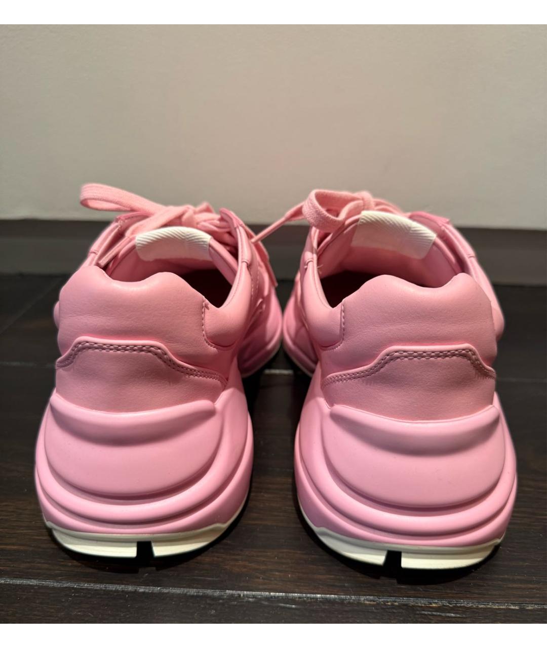 GUCCI Розовые кожаные кроссовки, фото 4
