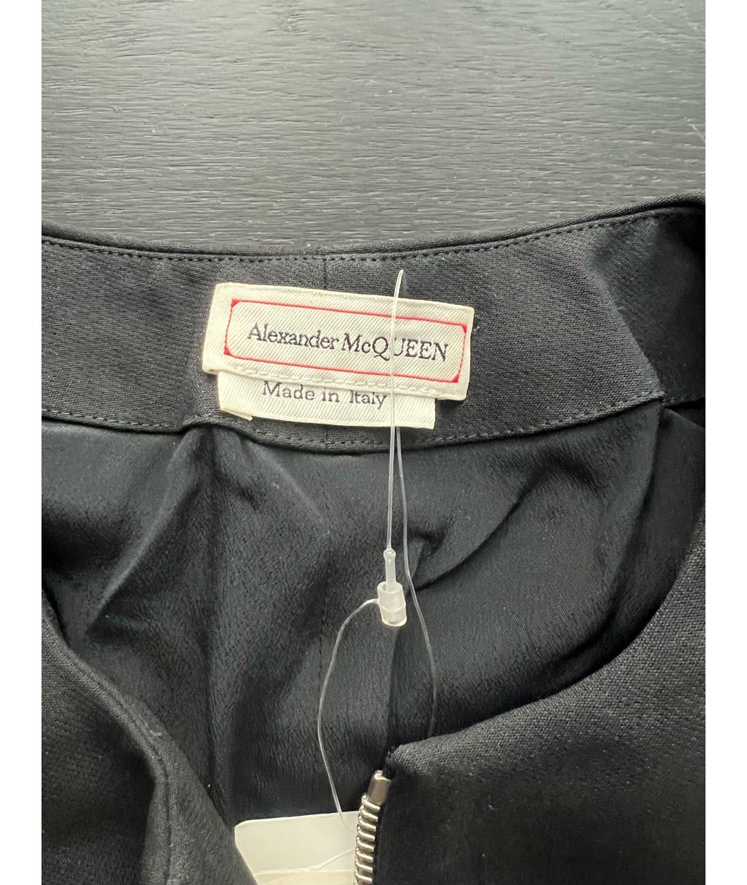 ALEXANDER MCQUEEN Черное ацетатное повседневное платье, фото 4