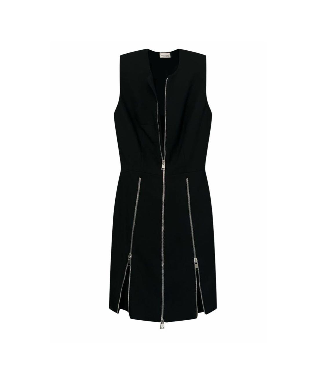 ALEXANDER MCQUEEN Черное ацетатное повседневное платье, фото 1