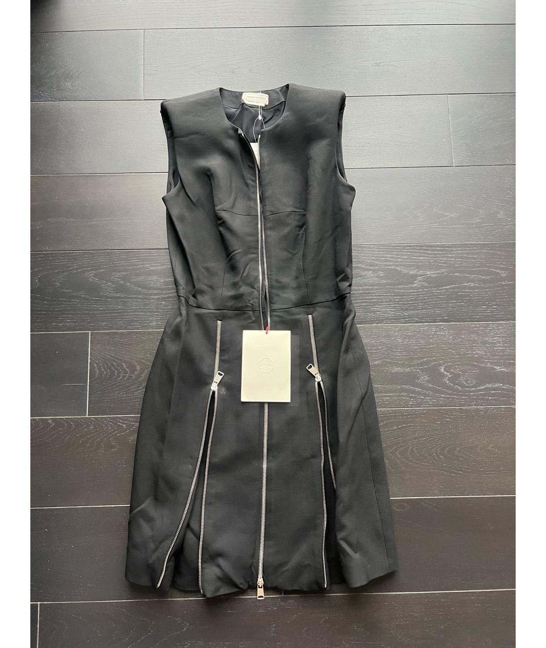 ALEXANDER MCQUEEN Черное ацетатное повседневное платье, фото 2