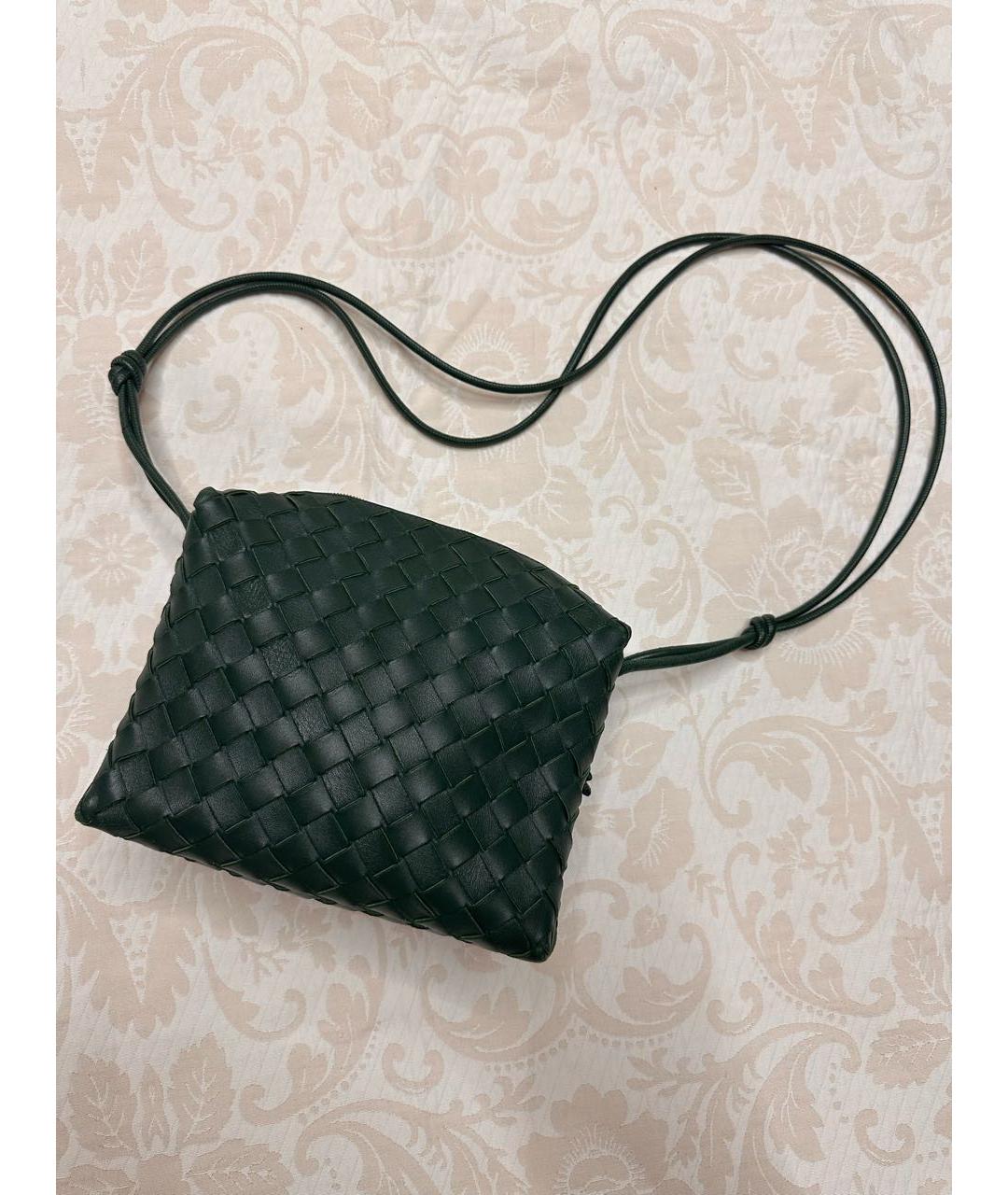 BOTTEGA VENETA Зеленая кожаная сумка через плечо, фото 4