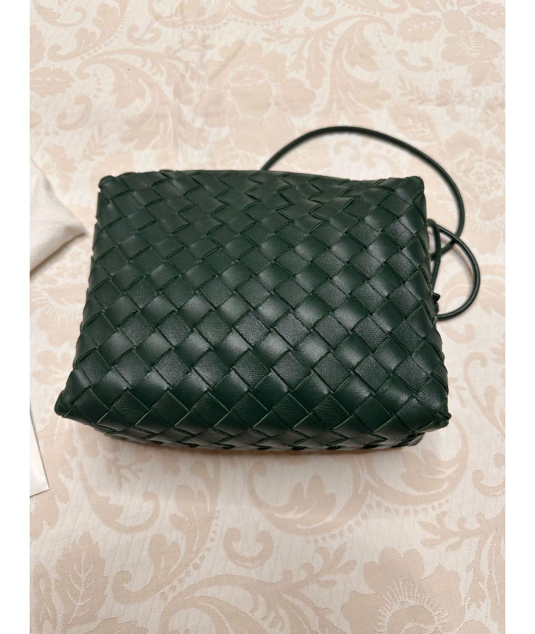 BOTTEGA VENETA Зеленая кожаная сумка через плечо, фото 2