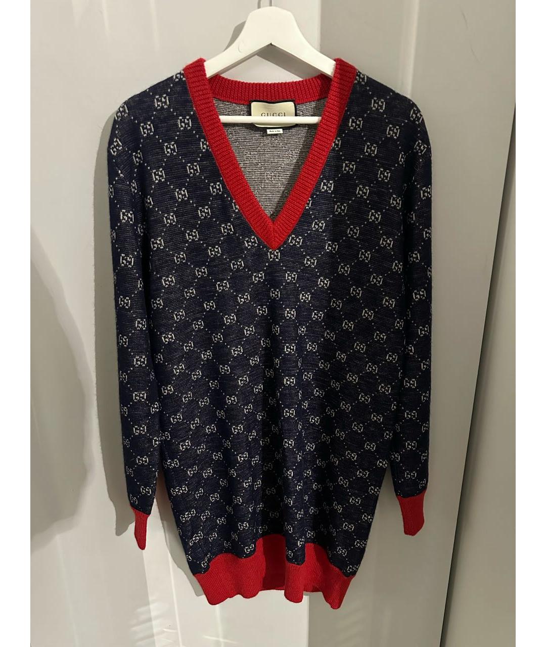 GUCCI Мульти шерстяное повседневное платье, фото 2