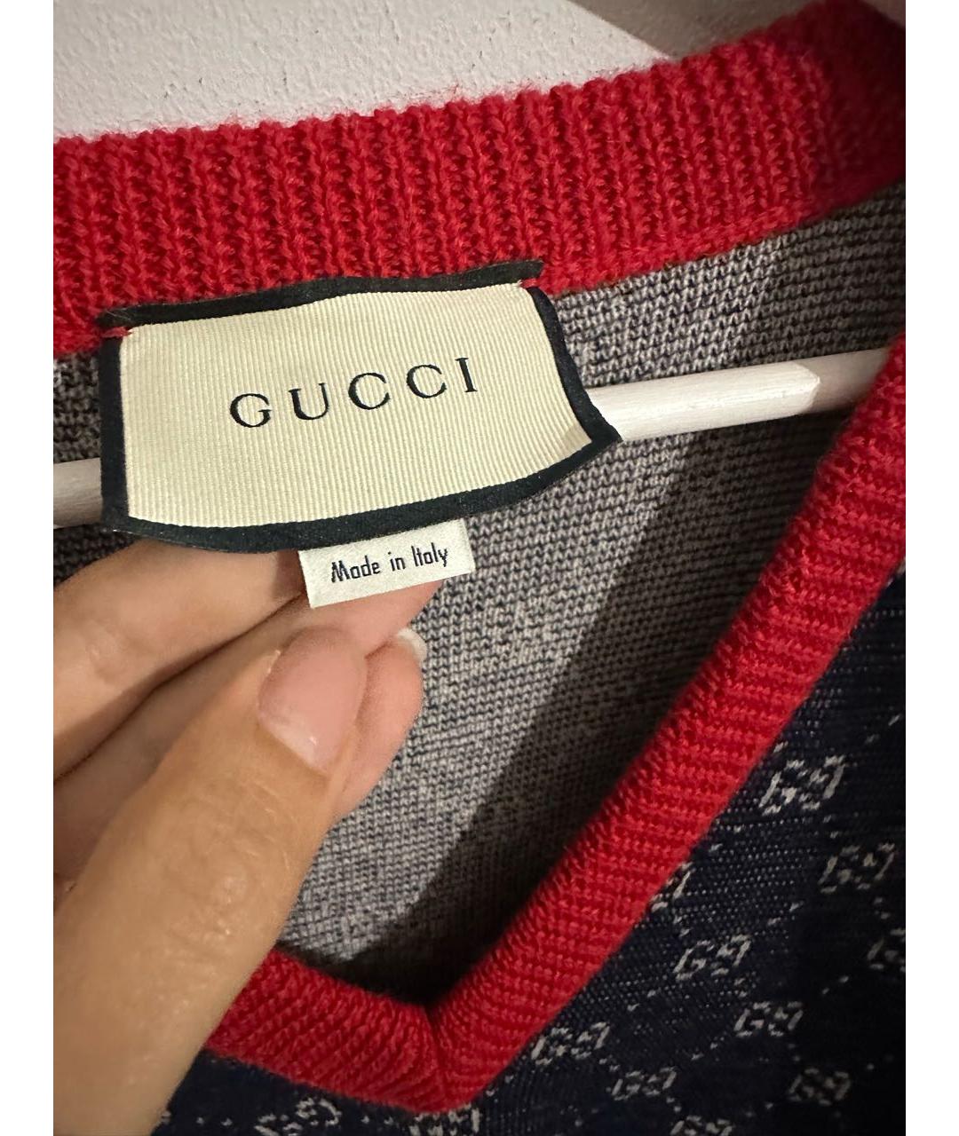 GUCCI Мульти шерстяное повседневное платье, фото 4