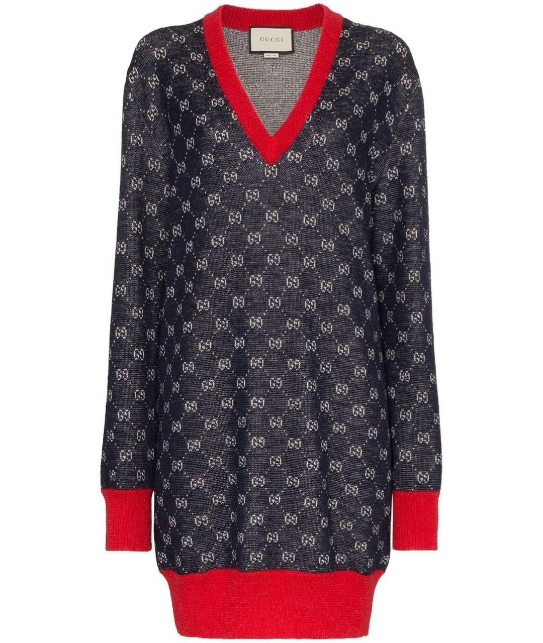 GUCCI Мульти шерстяное повседневное платье, фото 1
