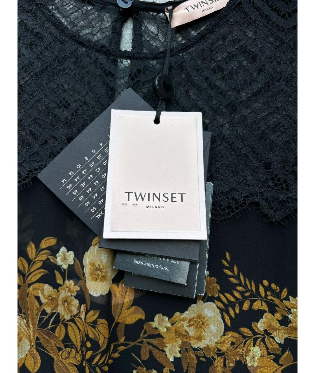 TWIN-SET Черное коктейльное платье, фото 8