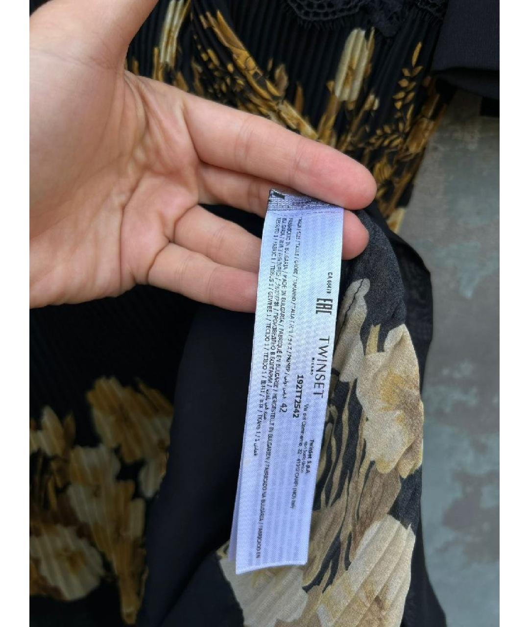 TWIN-SET Черное коктейльное платье, фото 6