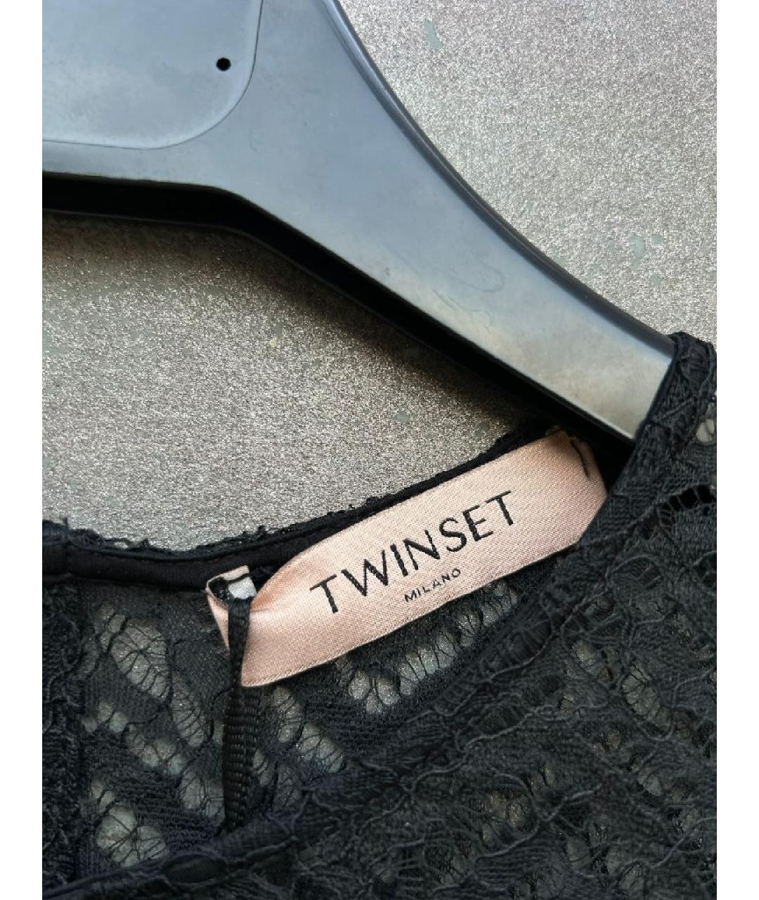 TWIN-SET Черное коктейльное платье, фото 5