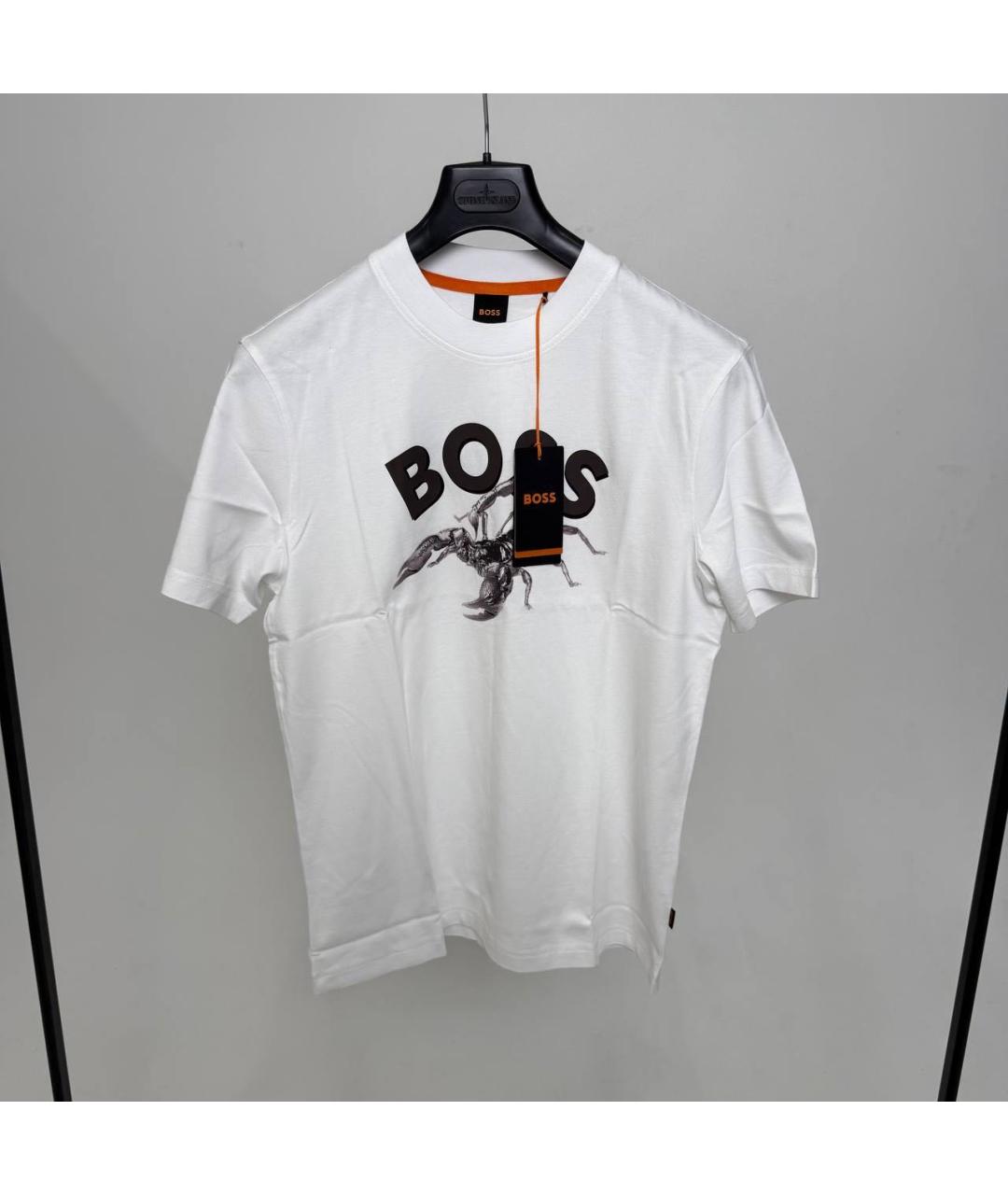HUGO BOSS Белая хлопковая футболка, фото 2