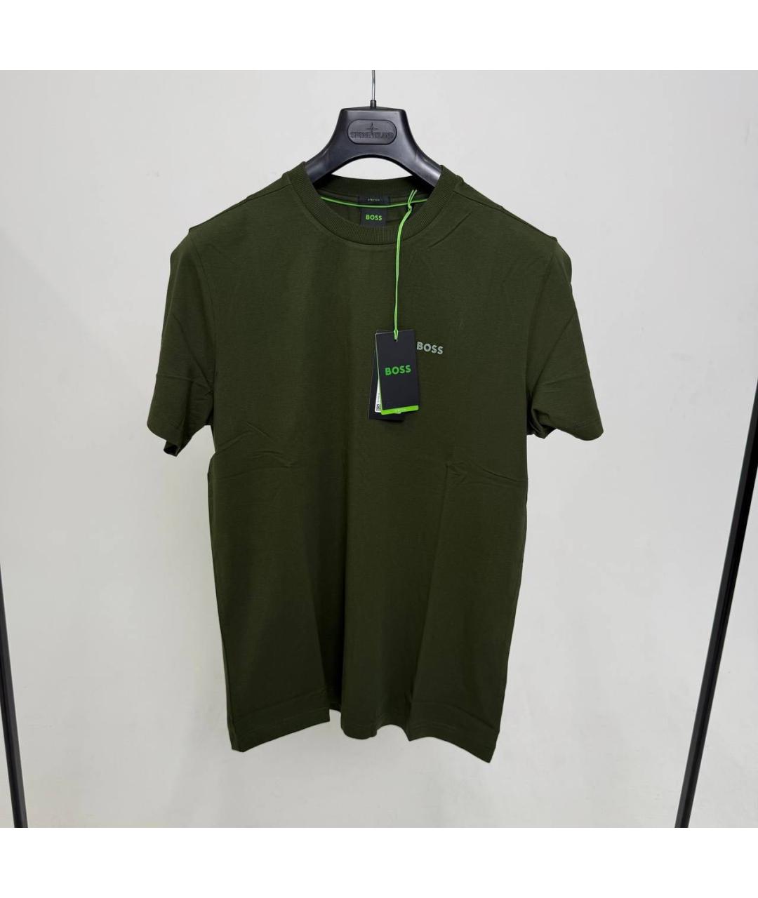 HUGO BOSS Темно-синяя хлопковая футболка, фото 2