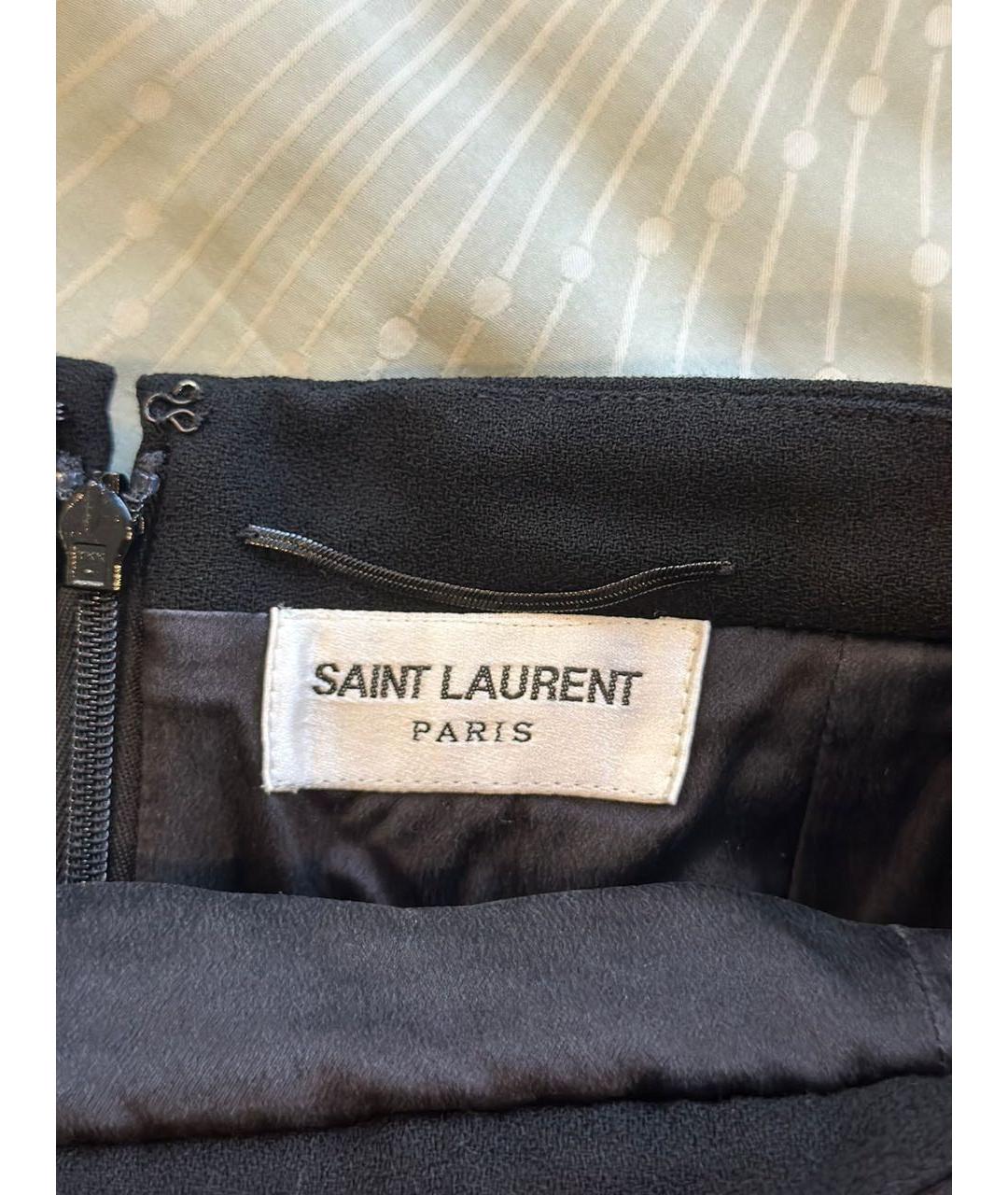 SAINT LAURENT Черная юбка миди, фото 3