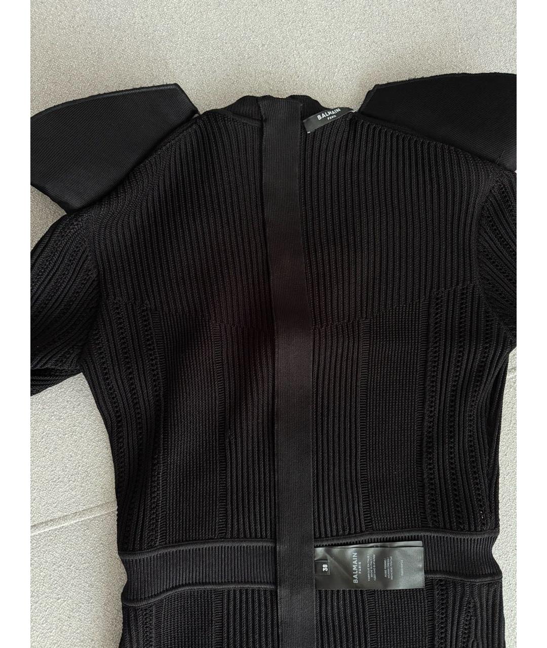 BALMAIN Черное вискозное коктейльное платье, фото 3