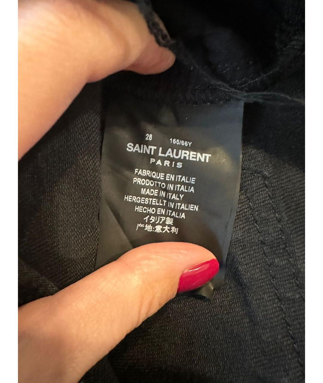 SAINT LAURENT Черные деним шорты, фото 4