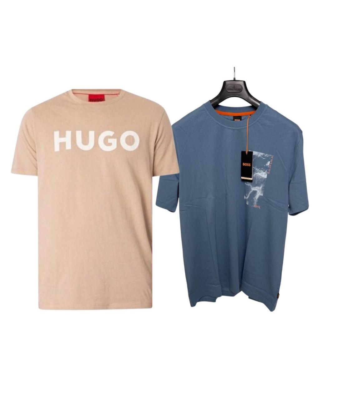 HUGO BOSS Бежевая хлопковая футболка, фото 4