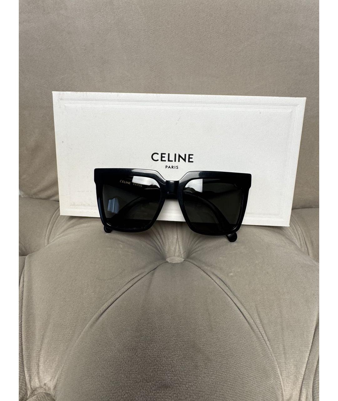CELINE Черные пластиковые солнцезащитные очки, фото 9
