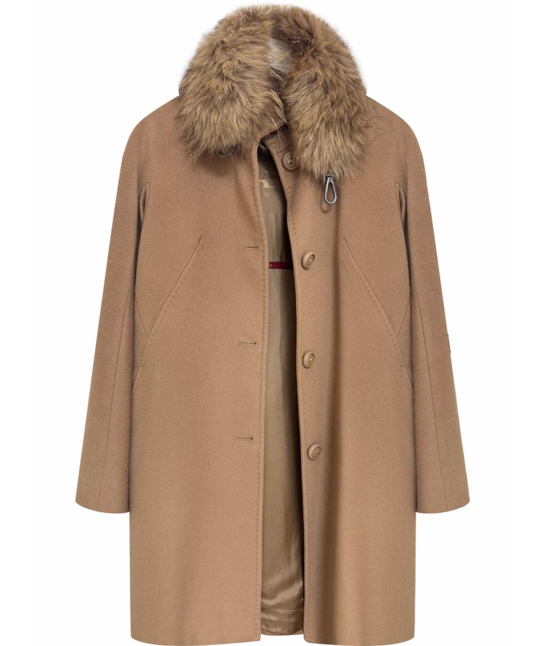 MAX MARA STUDIO Бежевое шерстяное пальто, фото 1