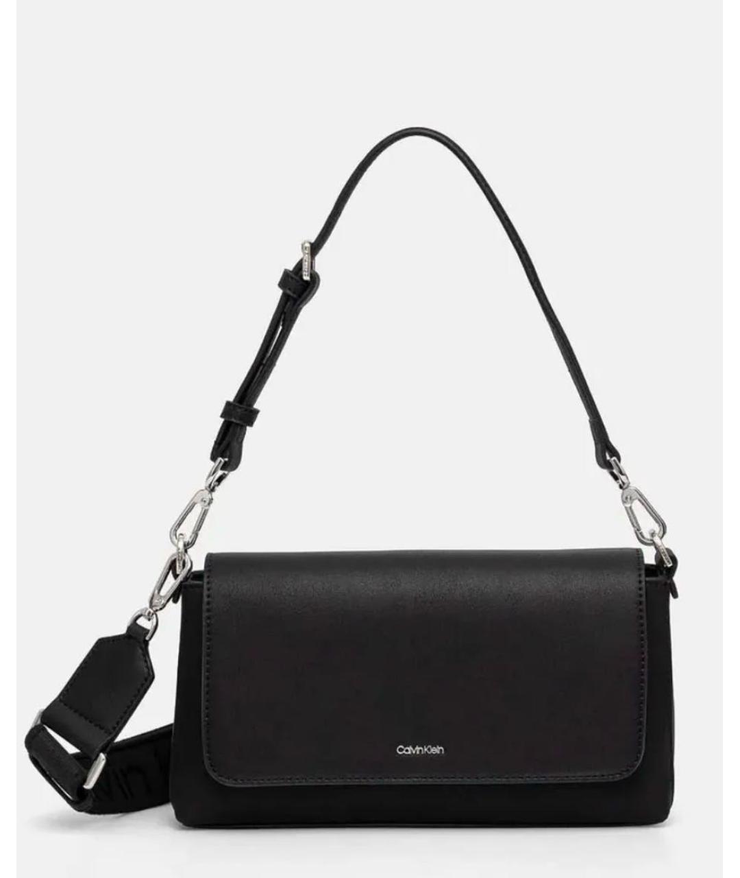 CALVIN KLEIN Черная сумка через плечо из искусственной кожи, фото 3