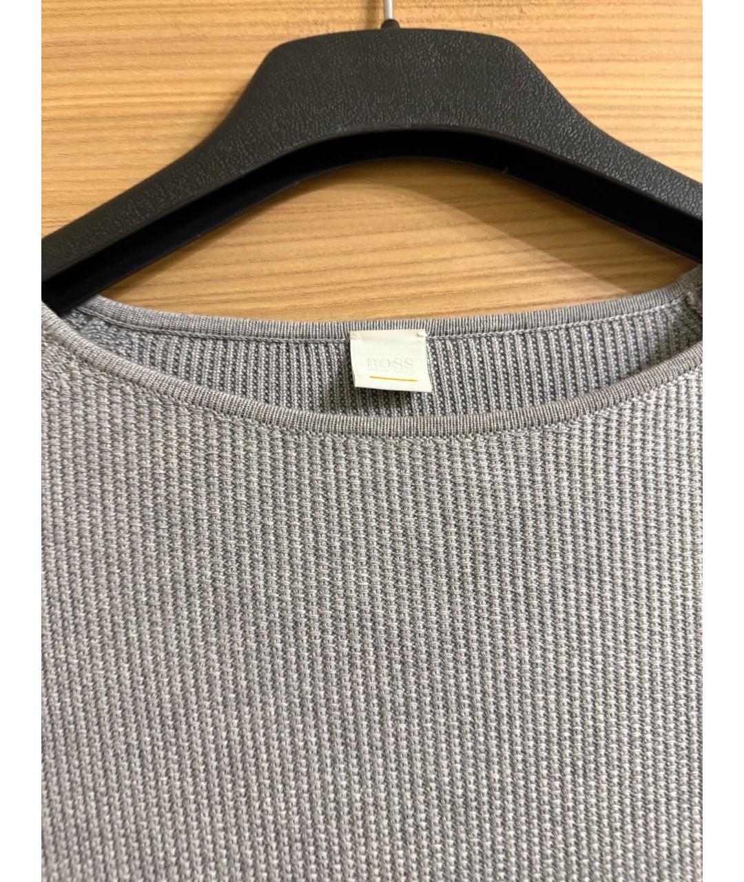 HUGO BOSS Серое хлопковое повседневное платье, фото 8
