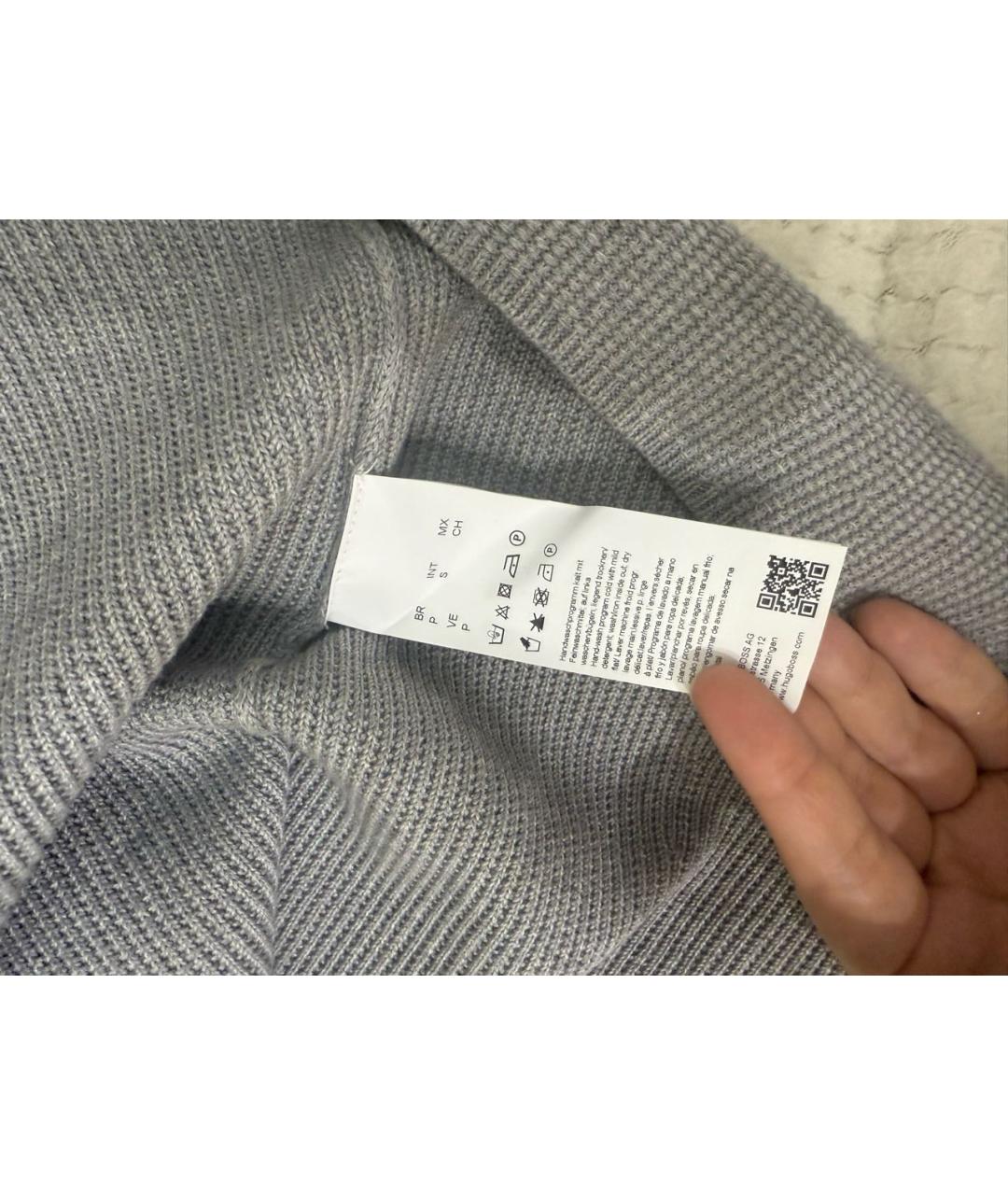 HUGO BOSS Серое хлопковое повседневное платье, фото 3