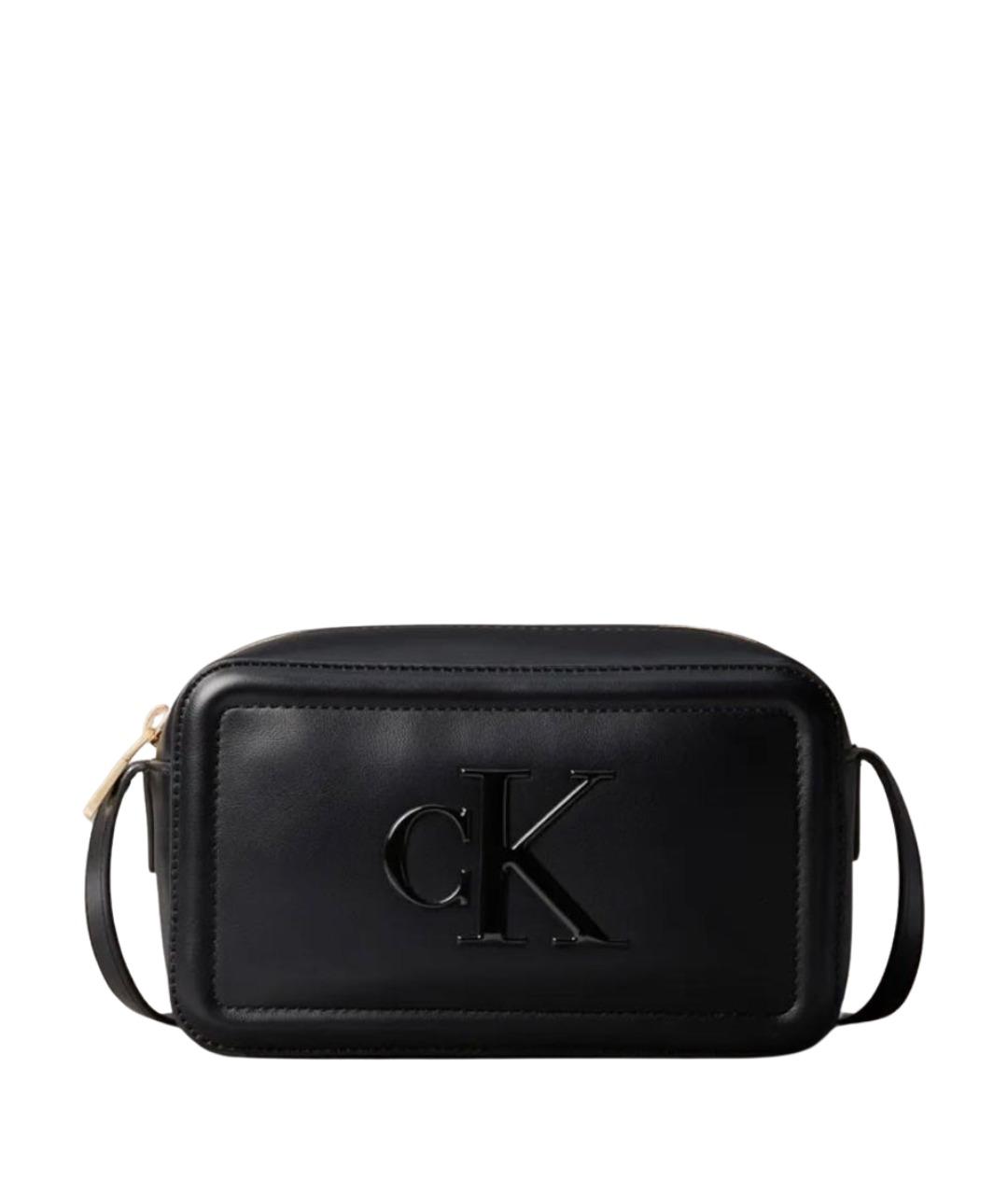 CALVIN KLEIN Черная сумка через плечо из искусственной кожи, фото 1