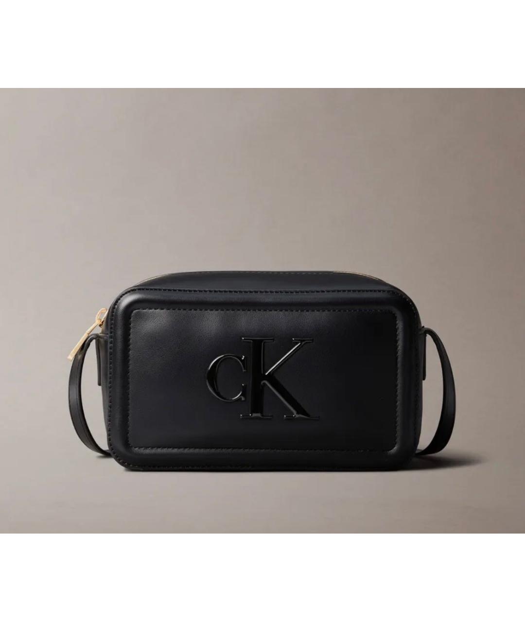 CALVIN KLEIN Черная сумка через плечо из искусственной кожи, фото 3
