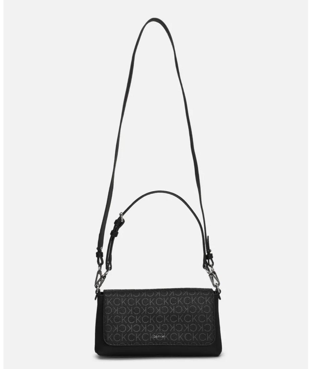 CALVIN KLEIN Черная сумка через плечо из искусственной кожи, фото 4