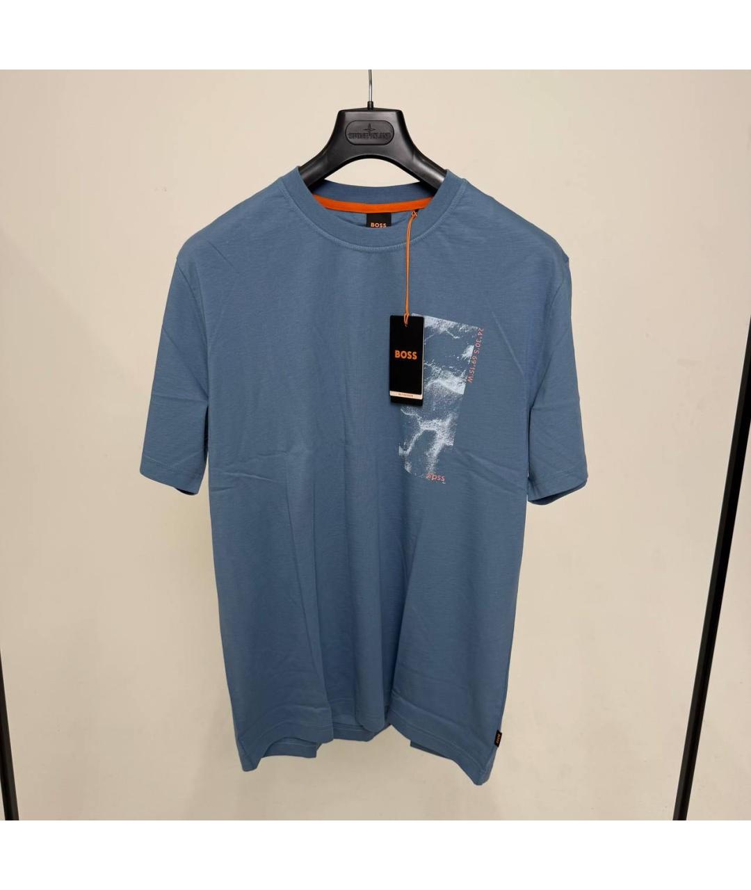 HUGO BOSS Синяя хлопковая футболка, фото 2