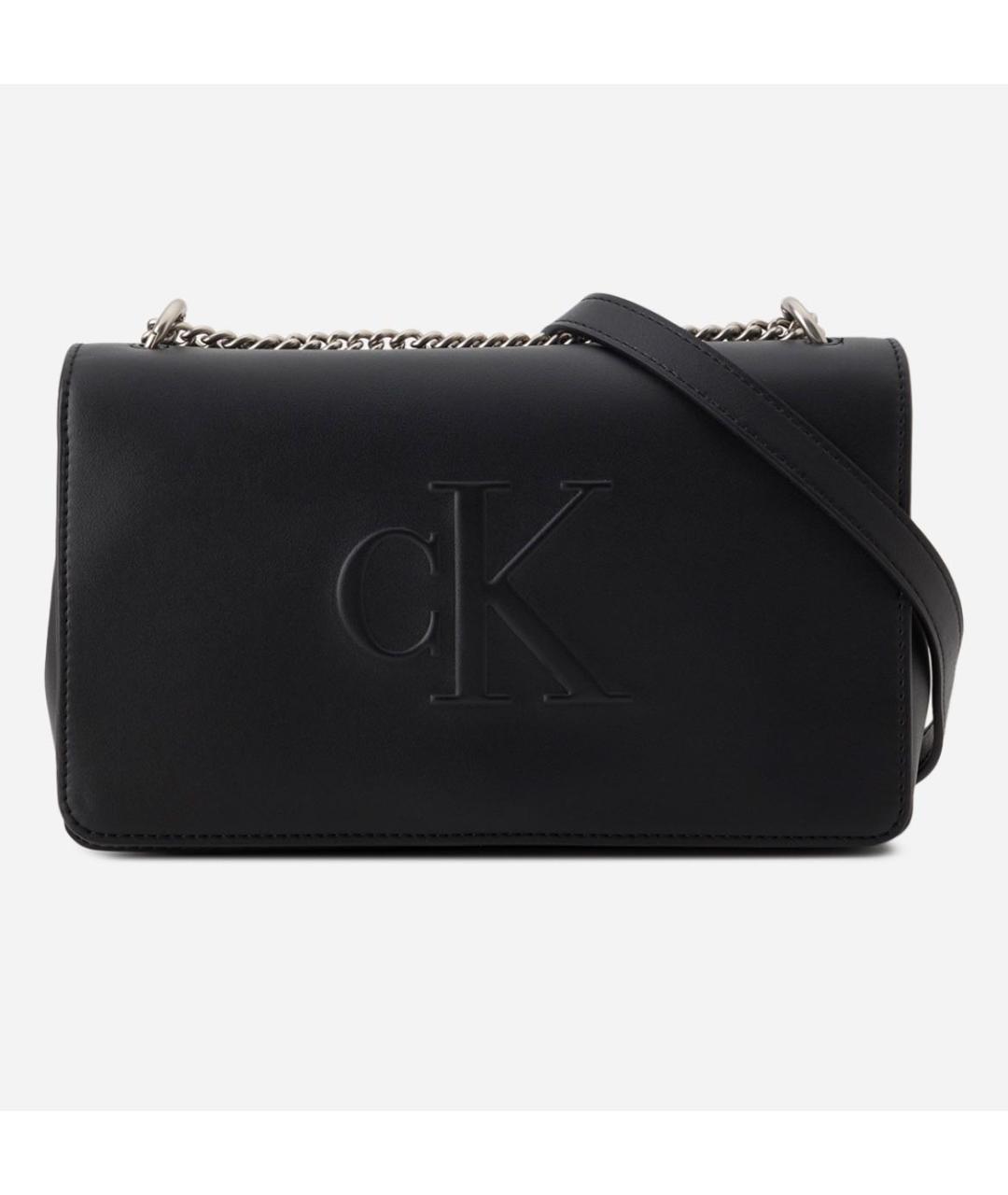 CALVIN KLEIN Черная сумка через плечо из искусственной кожи, фото 4