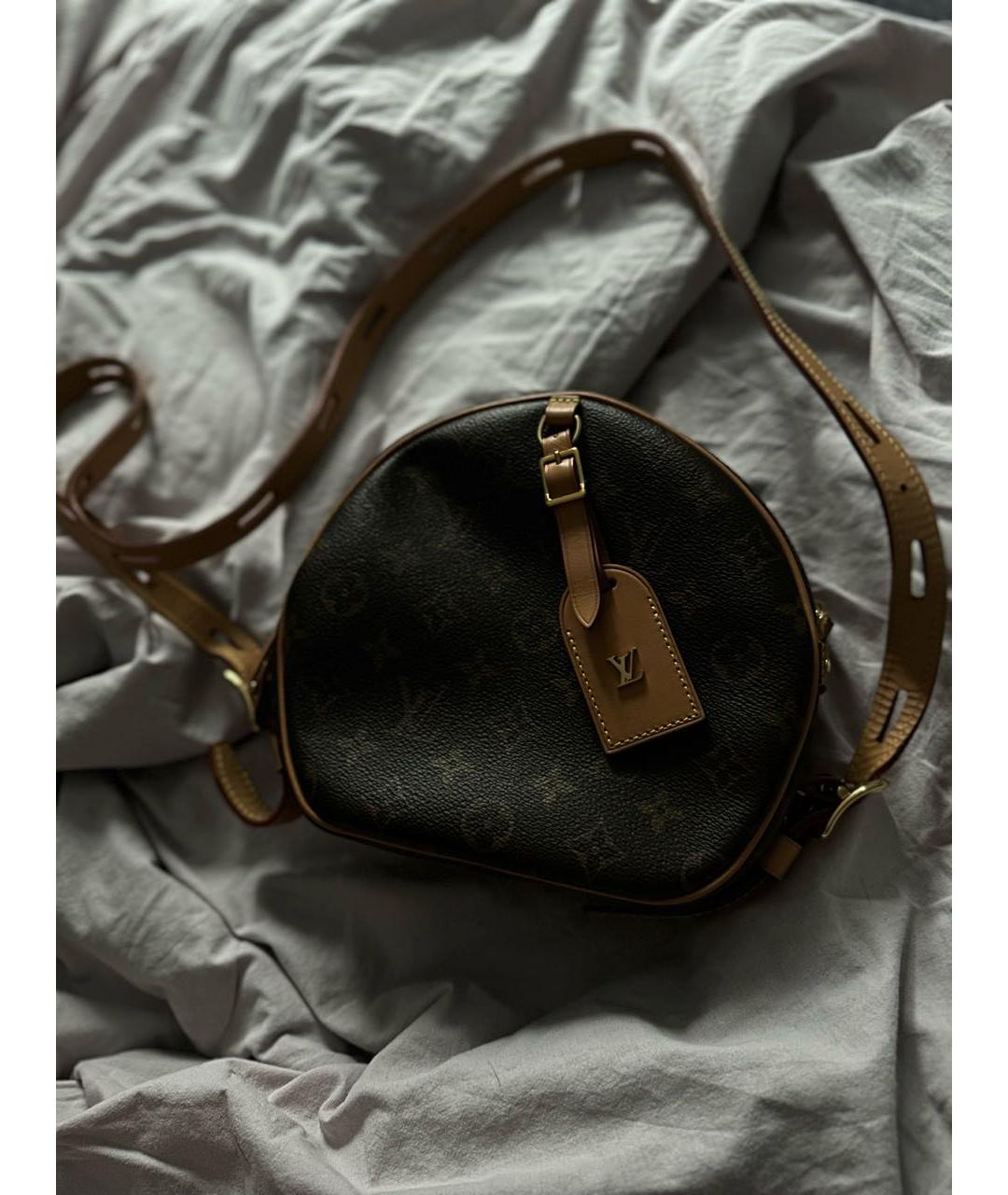 LOUIS VUITTON Коричневая кожаная сумка через плечо, фото 6