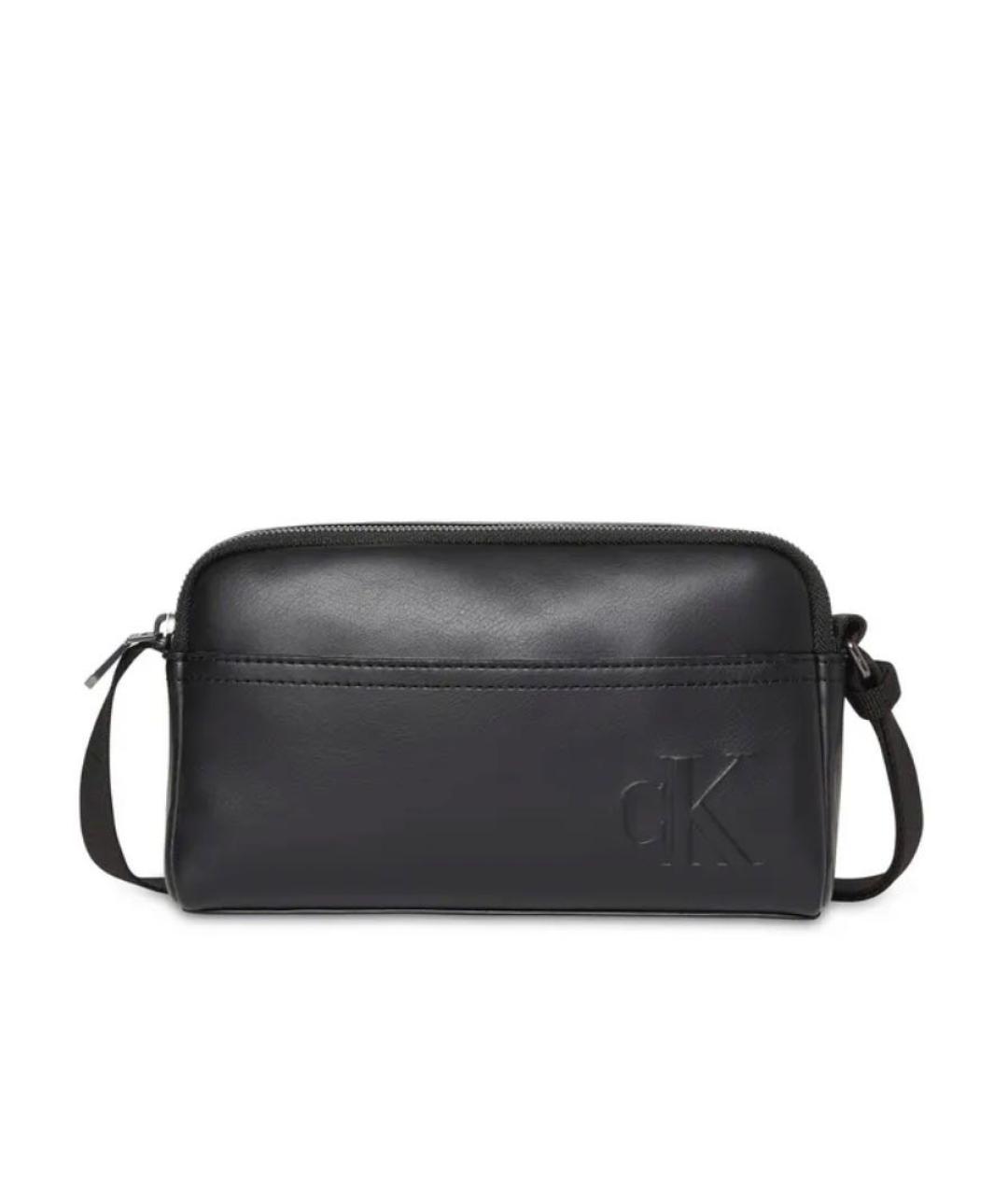CALVIN KLEIN Черная сумка на плечо из искусственной кожи, фото 1