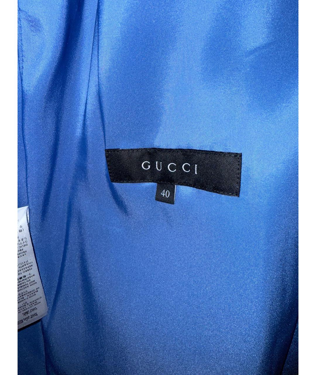 GUCCI Голубое шерстяное пальто, фото 3
