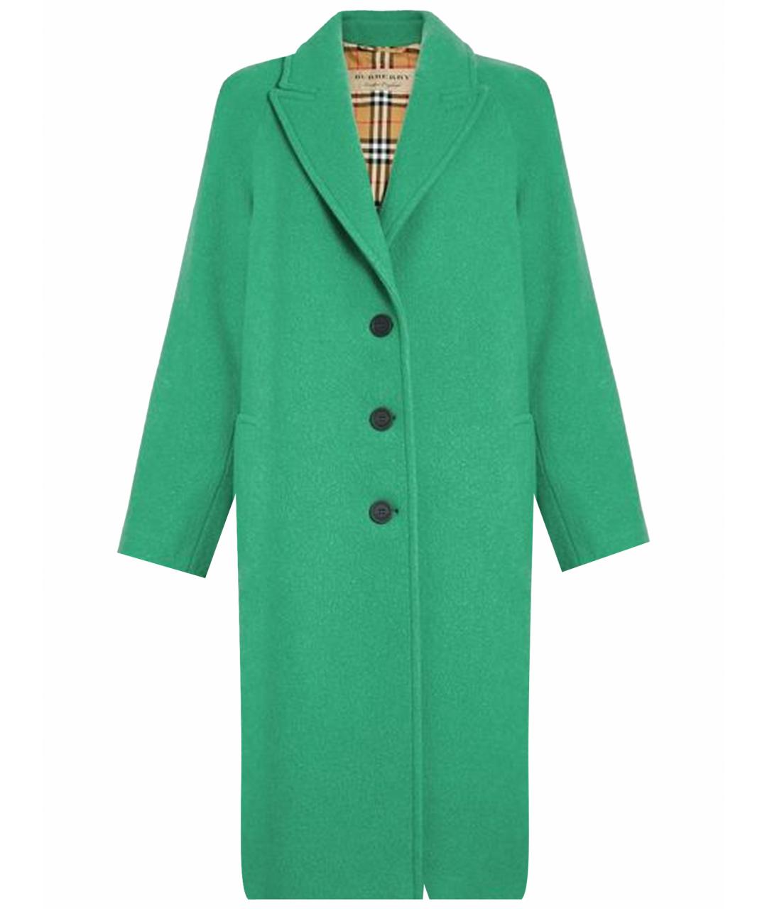 BURBERRY Зеленые шерстяное пальто, фото 1