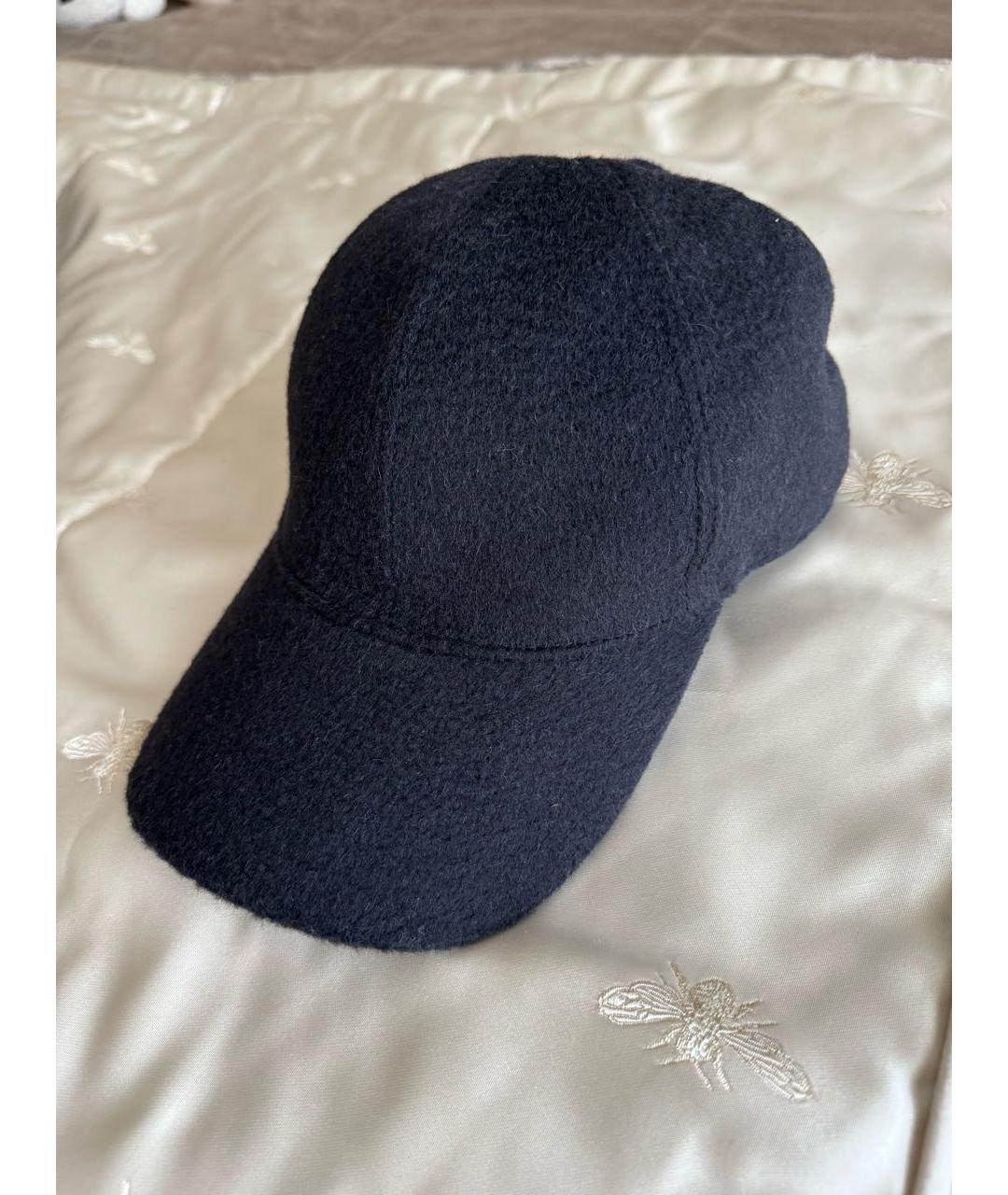 MAX MARA Темно-синяя кашемировая кепка, фото 6