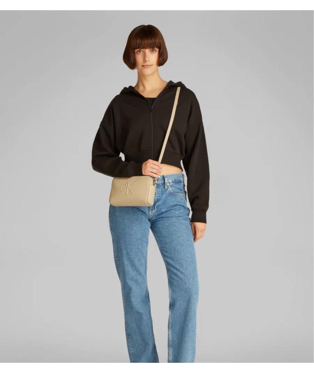 CALVIN KLEIN Бежевая сумка через плечо из искусственной кожи, фото 2