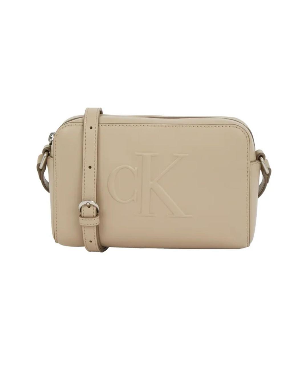 CALVIN KLEIN Бежевая сумка через плечо из искусственной кожи, фото 1