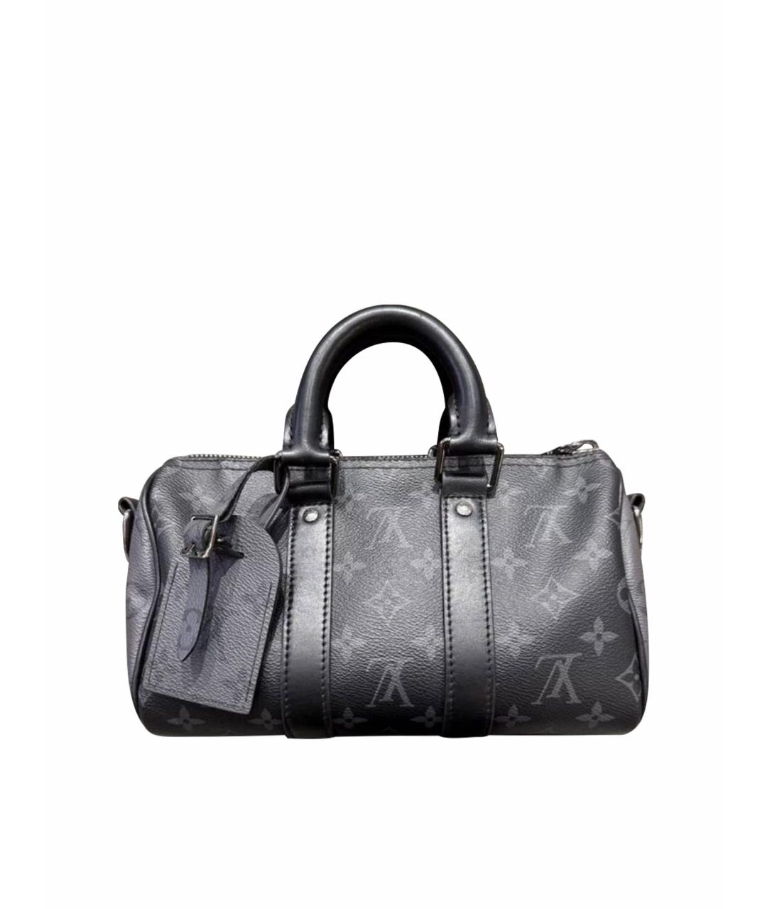 LOUIS VUITTON Антрацитовая кожаная сумка через плечо, фото 8