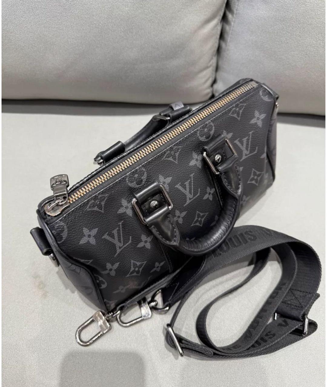 LOUIS VUITTON Антрацитовая кожаная сумка через плечо, фото 5