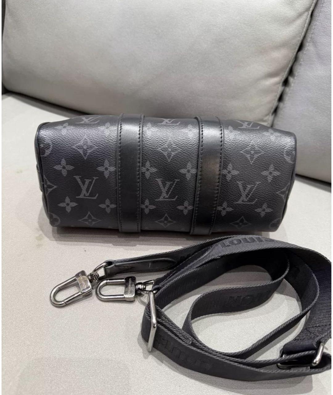 LOUIS VUITTON Антрацитовая кожаная сумка через плечо, фото 6